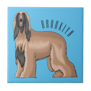 Darstellung des afghanischen Hundshundes-Cartoon Fliese