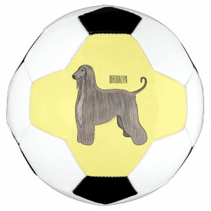 Darstellung des afghanischen Hundshundes-Cartoon Fußball