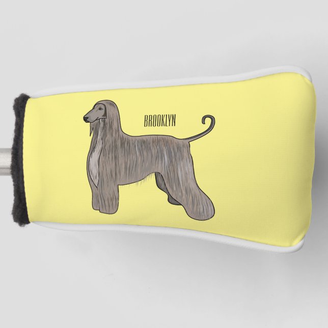 Darstellung des afghanischen Hundshundes-Cartoon Golf Headcover (Vorderseite)