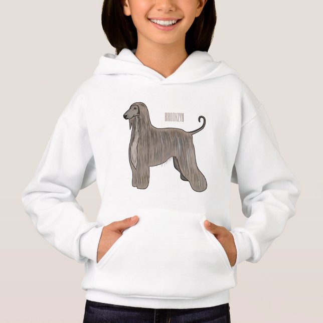 Darstellung des afghanischen Hundshundes-Cartoon Hoodie (Vorderseite)