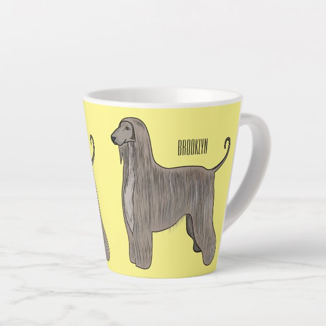 Darstellung des afghanischen Hundshundes-Cartoon Milchtasse (Rechte Ecke)