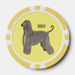Darstellung des afghanischen Hundshundes-Cartoon Pokerchips
