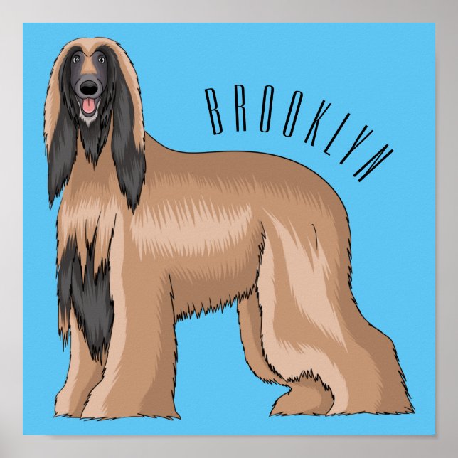 Darstellung des afghanischen Hundshundes-Cartoon Poster (Vorne)