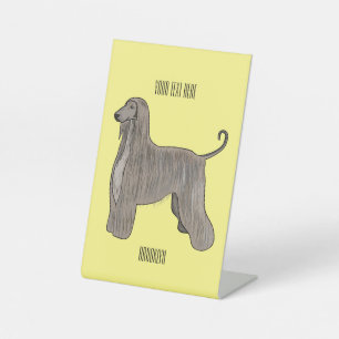 Darstellung des afghanischen Hundshundes-Cartoon Sockelschild