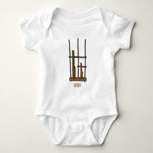 Darstellung des Angklung-Cartoon Baby Strampler