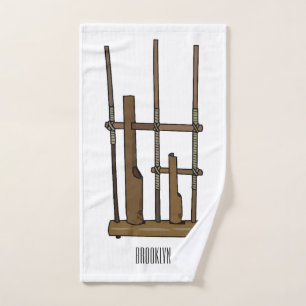 Darstellung des Angklung-Cartoon Badhandtuch Set