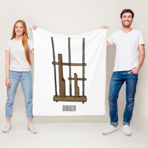 Darstellung des Angklung-Cartoon Fleecedecke