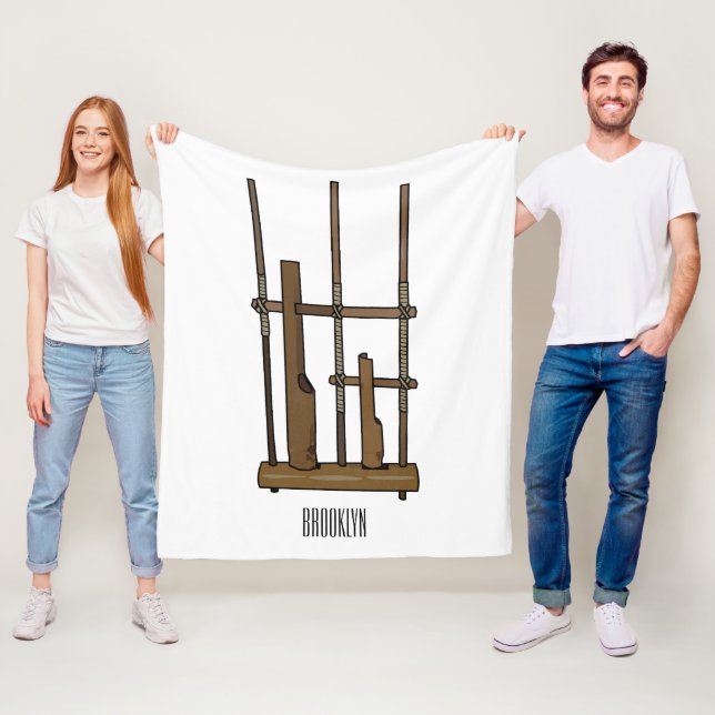 Darstellung des Angklung-Cartoon Fleecedecke (Beispiel)