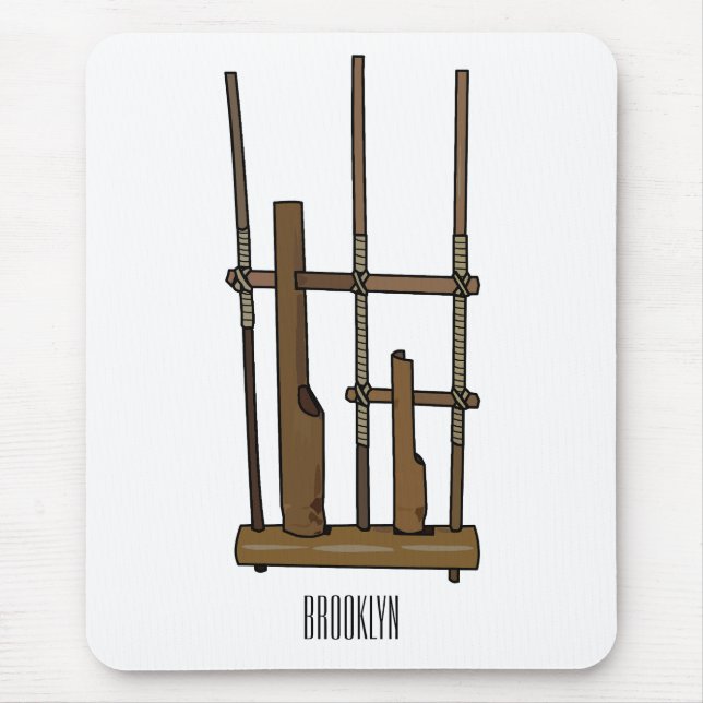 Darstellung des Angklung-Cartoon Mousepad (Vorne)