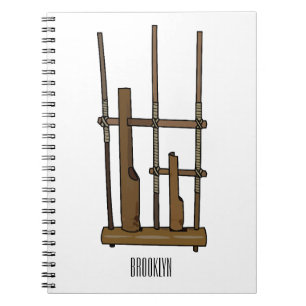 Darstellung des Angklung-Cartoon Notizblock