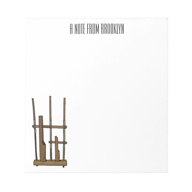 Darstellung des Angklung-Cartoon Notizblock (Vorderseite)