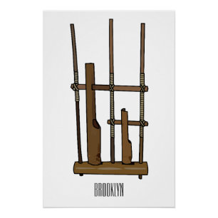 Darstellung des Angklung-Cartoon Poster
