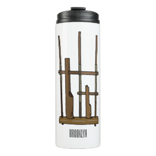 Darstellung des Angklung-Cartoon Thermosbecher