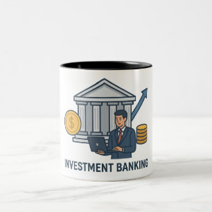 Darstellung des Anlagebankkonzepts Zweifarbige Tasse