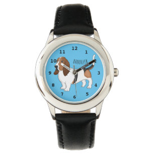 Darstellung des Basset-Hunde-Cartoon Armbanduhr