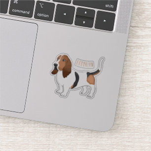 Darstellung des Basset-Hunde-Cartoon Aufkleber