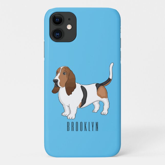 Darstellung des Basset-Hunde-Cartoon Case-Mate iPhone Hülle (Rückseite)