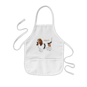 Darstellung des Basset-Hunde-Cartoon Kinderschürze