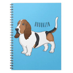 Darstellung des Basset-Hunde-Cartoon Notizblock