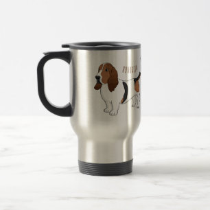 Darstellung des Basset-Hunde-Cartoon Reisebecher