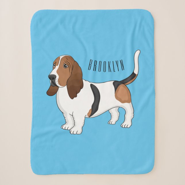 Darstellung des Basset-Hunde-Cartoon Sherpadecke (Vorderseite)