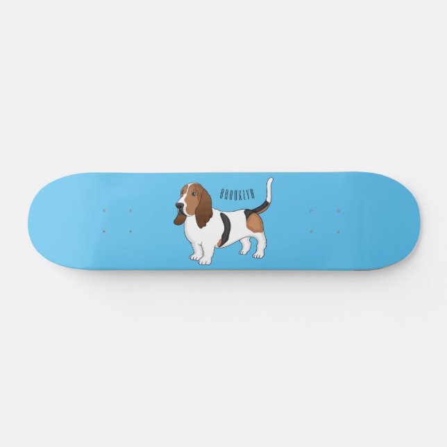 Darstellung des Basset-Hunde-Cartoon Skateboard (Horizontal)