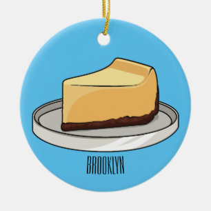 Darstellung des Cartoon Cheesecake Keramik Ornament