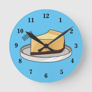 Darstellung des Cartoon Cheesecake Runde Wanduhr
