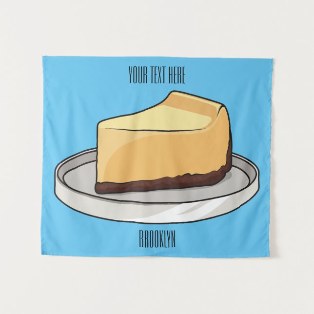 Darstellung des Cartoon Cheesecake Wandteppich (Vorderseite (Horizontal))