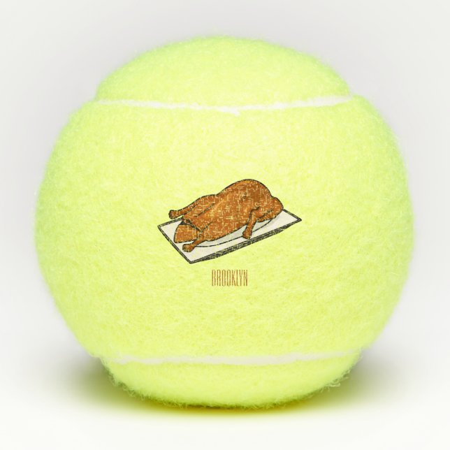 Darstellung des Cartoon der Ente Tennisbälle (Vorderseite)