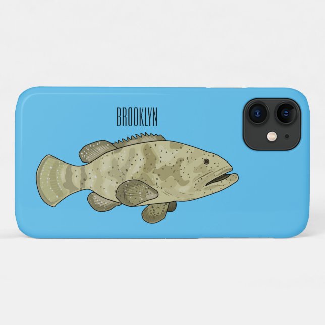 Darstellung des Cartoon des Groupers Case-Mate iPhone Hülle (Rückseite (Horizontal))