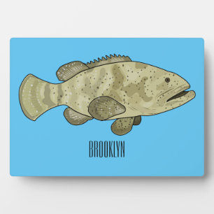 Darstellung des Cartoon des Groupers Fotoplatte