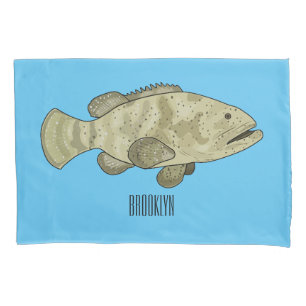 Darstellung des Cartoon des Groupers Kissenbezug