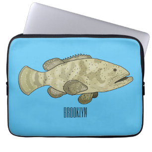 Darstellung des Cartoon des Groupers Laptopschutzhülle