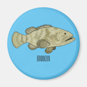 Darstellung des Cartoon des Groupers Magnet