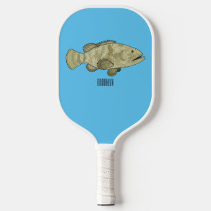Darstellung des Cartoon des Groupers Pickleball Schläger