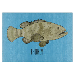 Darstellung des Cartoon des Groupers Schneidebrett