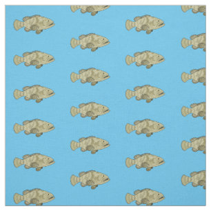 Darstellung des Cartoon des Groupers Stoff