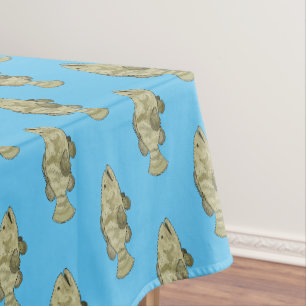 Darstellung des Cartoon des Groupers Tischdecke
