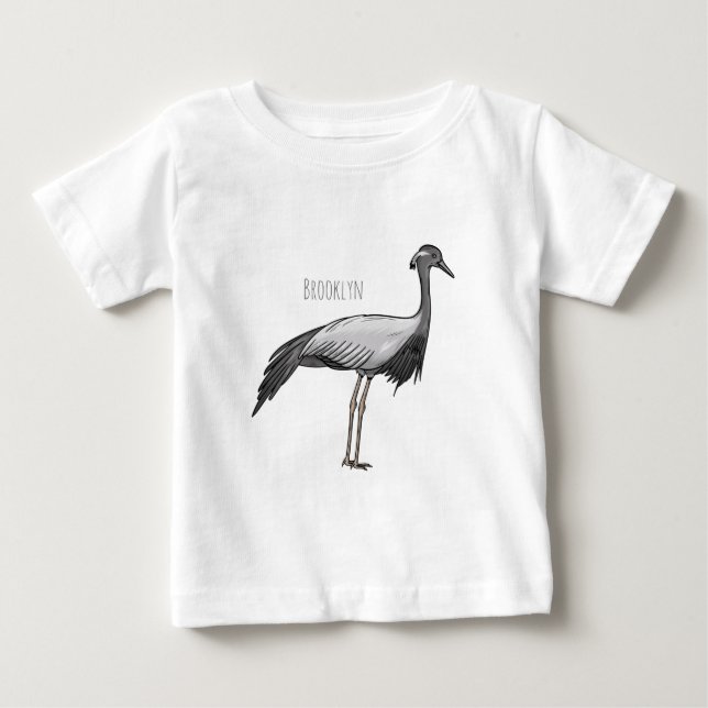 Darstellung des Cartoon des Kranichs Baby T-shirt (Vorderseite)