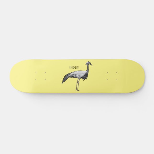 Darstellung des Cartoon des Kranichs Skateboard (Horizontal)