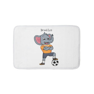 Darstellung des Cartoon eines Elephanten-Fußballsp Badematte