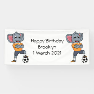 Darstellung des Cartoon eines Elephanten-Fußballsp Banner