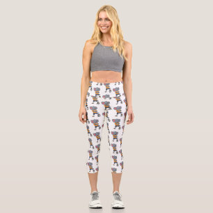 Darstellung des Cartoon eines Elephanten-Fußballsp Capri Leggings