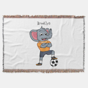 Darstellung des Cartoon eines Elephanten-Fußballsp Decke