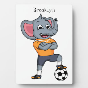 Darstellung des Cartoon eines Elephanten-Fußballsp Fotoplatte