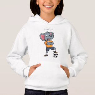 Darstellung des Cartoon eines Elephanten-Fußballsp Hoodie