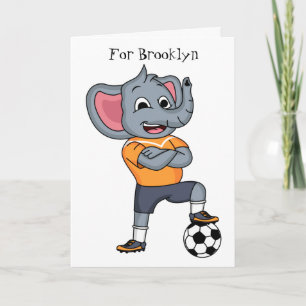 Darstellung des Cartoon eines Elephanten-Fußballsp Karte