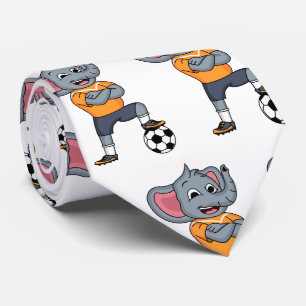 Darstellung des Cartoon eines Elephanten-Fußballsp Krawatte