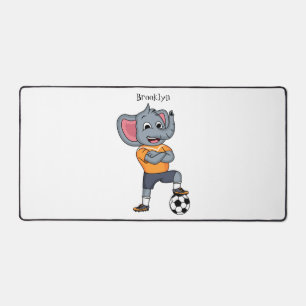 Darstellung des Cartoon eines Elephanten-Fußballsp Schreibtischunterlage